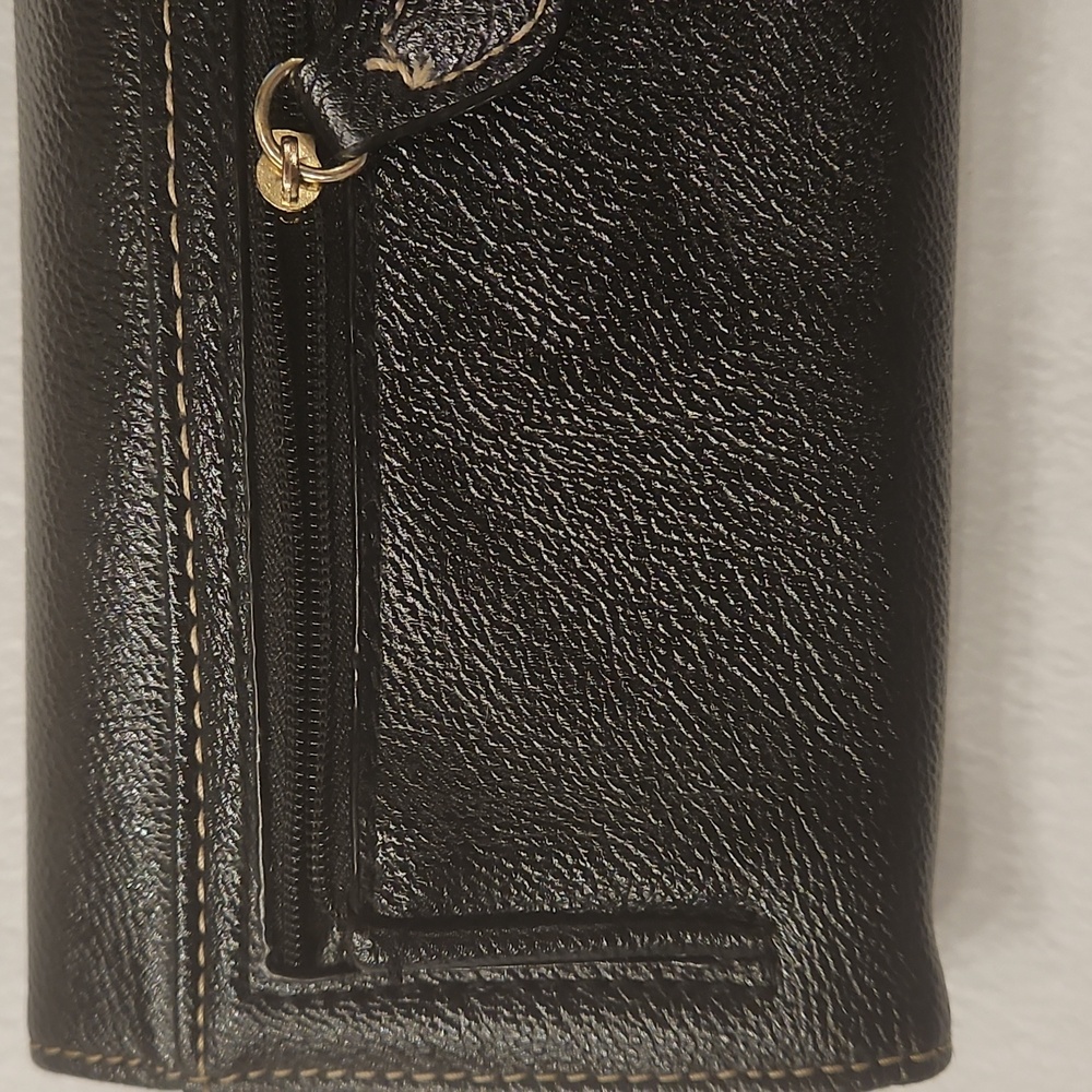 New Never Been Used No Tag Black Wallet with Gold Accent & Tortoise Shell Clasp - Picture 11 of 11